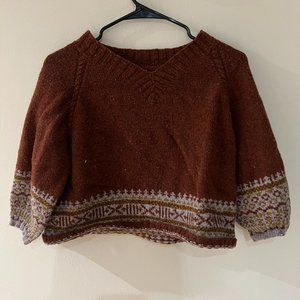 Orange cropped fall sweater